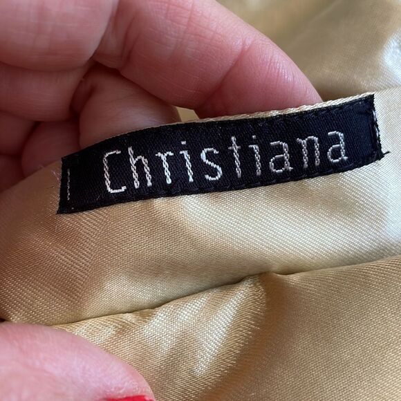 Vintage inspired Christiana tapestry beaded snap top purse with chain strap - Picture 5 of 7